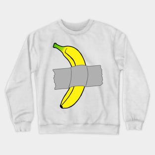 taped banana art on blue Crewneck Sweatshirt